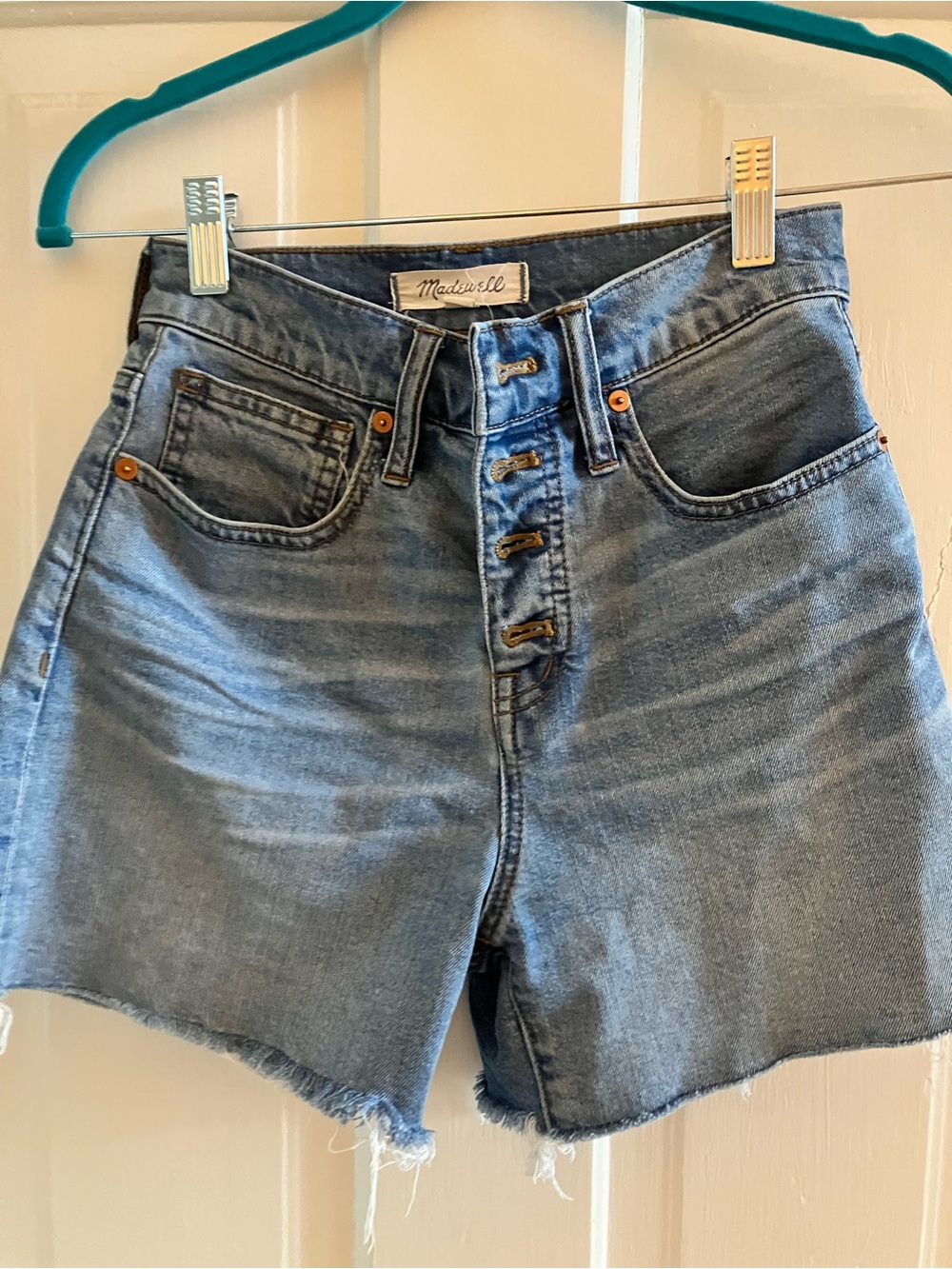 Madewell High-Rise Button-Fly Denim cutoff shorts ——size 24